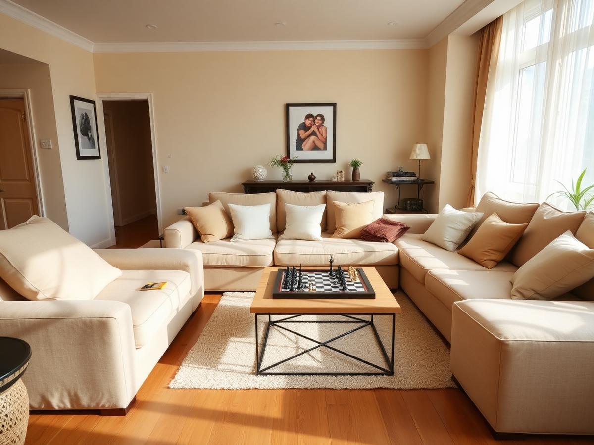 Family living area of the Aangan short-stay apartment 615 in E-11 Islamabad